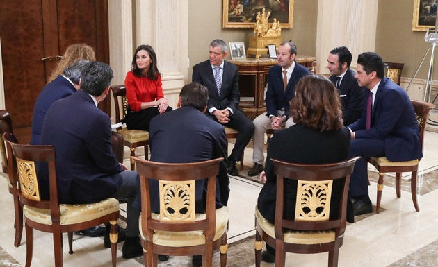 La Reina Letizia recibe a una representación de los distribuidores cinematográficos de Fedicine