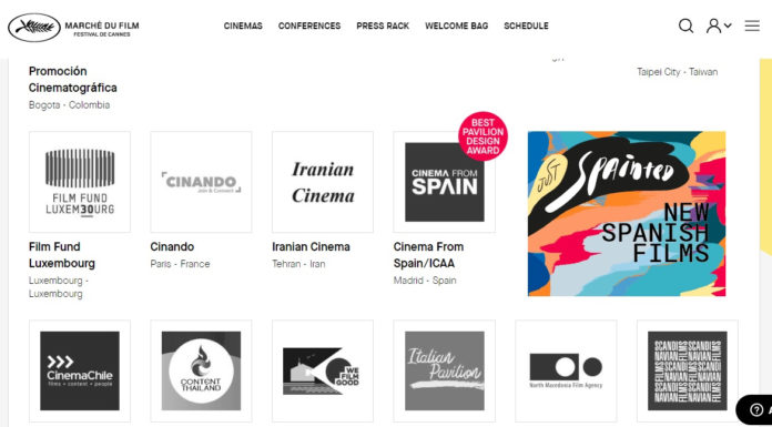 El pabellón ‘Cinema From Spain’, premiado en el Marché du Film virtual de Cannes 2020 con el Best Pavilion Design Award