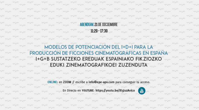 EPE-APV y MAPA celebran el 21 de diciembre una jornada online sobre modelos de potenciación del I+D+I para la producción de cine